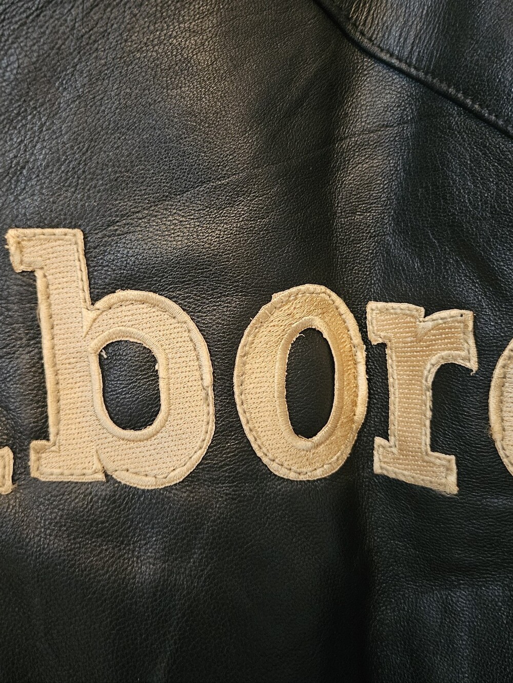 Vintage Marlboro Black Leather Racing Jacket Size L Large Embellished W Patches - Picture 11 of 16